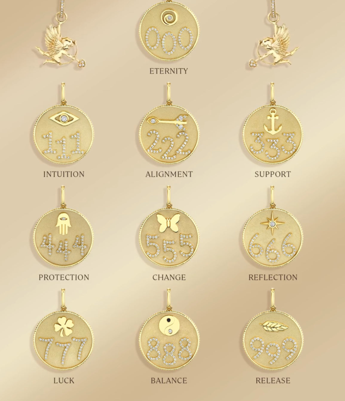 PRE-ORDER CUSTOMMADE ANGEL TOKEN NUMBER NECKLACE 333
