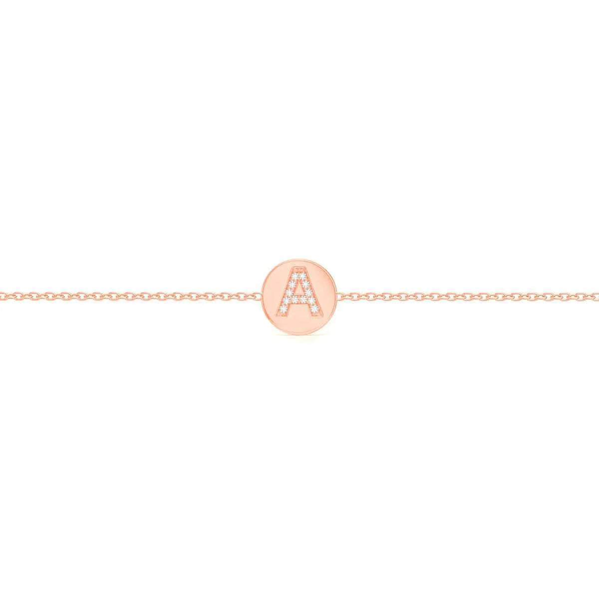 Custommade Circle Reverse Initial Bracelet