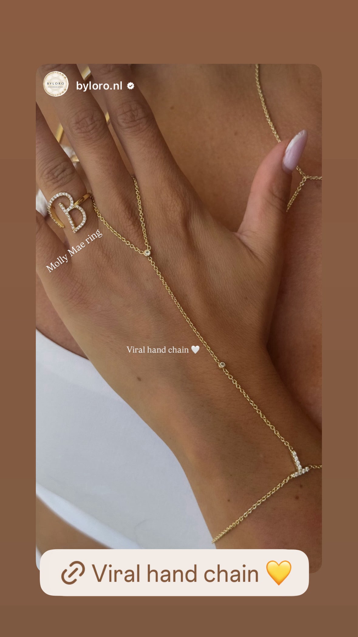 Combi: Halo Cross Necklace & Initial Hand Chain