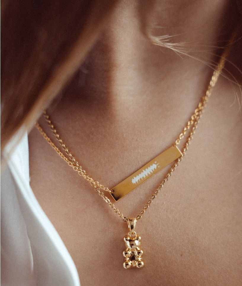 CUSTOMMADE Heartbeat Bar necklace x Ruby