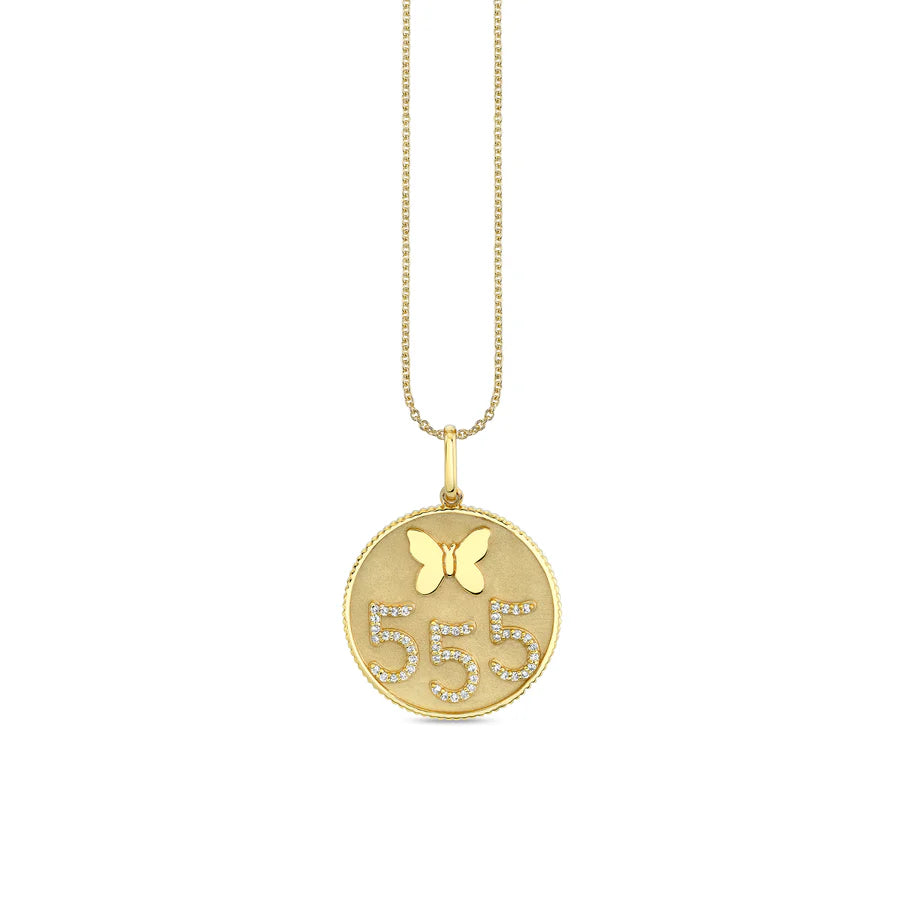 CUSTOMMADE ANGEL TOKEN NUMBER NECKLACE 555