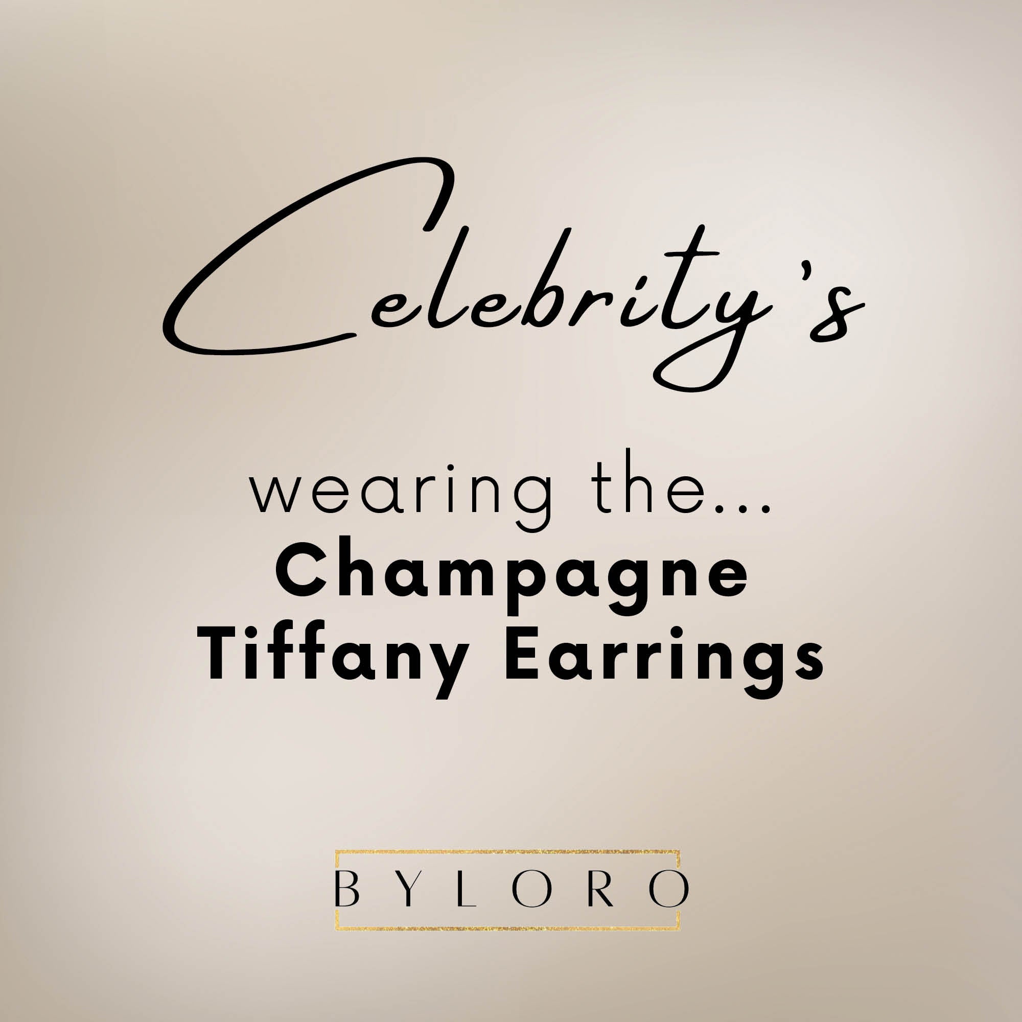 Champagne Tiffany earrings [ROSÉ] ❤ CELEB CHOICE*