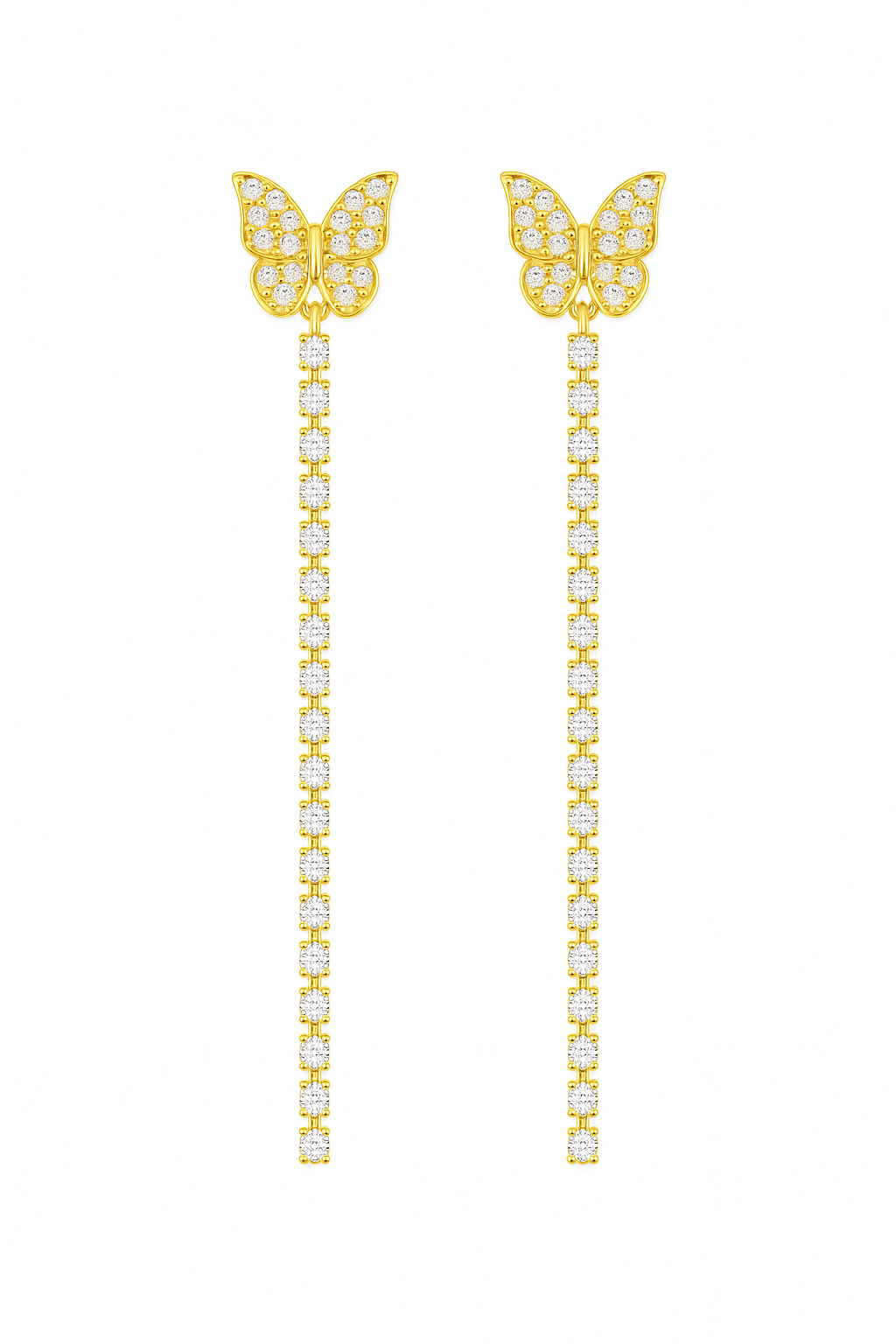 CUSTOMMADE BUTTERFLY TENNIS DROP EARRINGS X Ruby