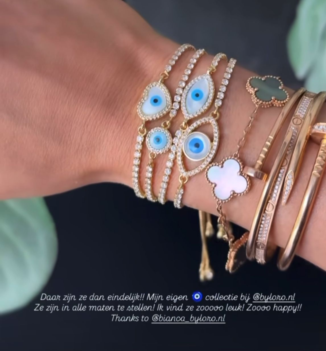Evil Eye Set Favorites 3+1 GRATIS (set van 4 armbanden) x Sarah van Soelen