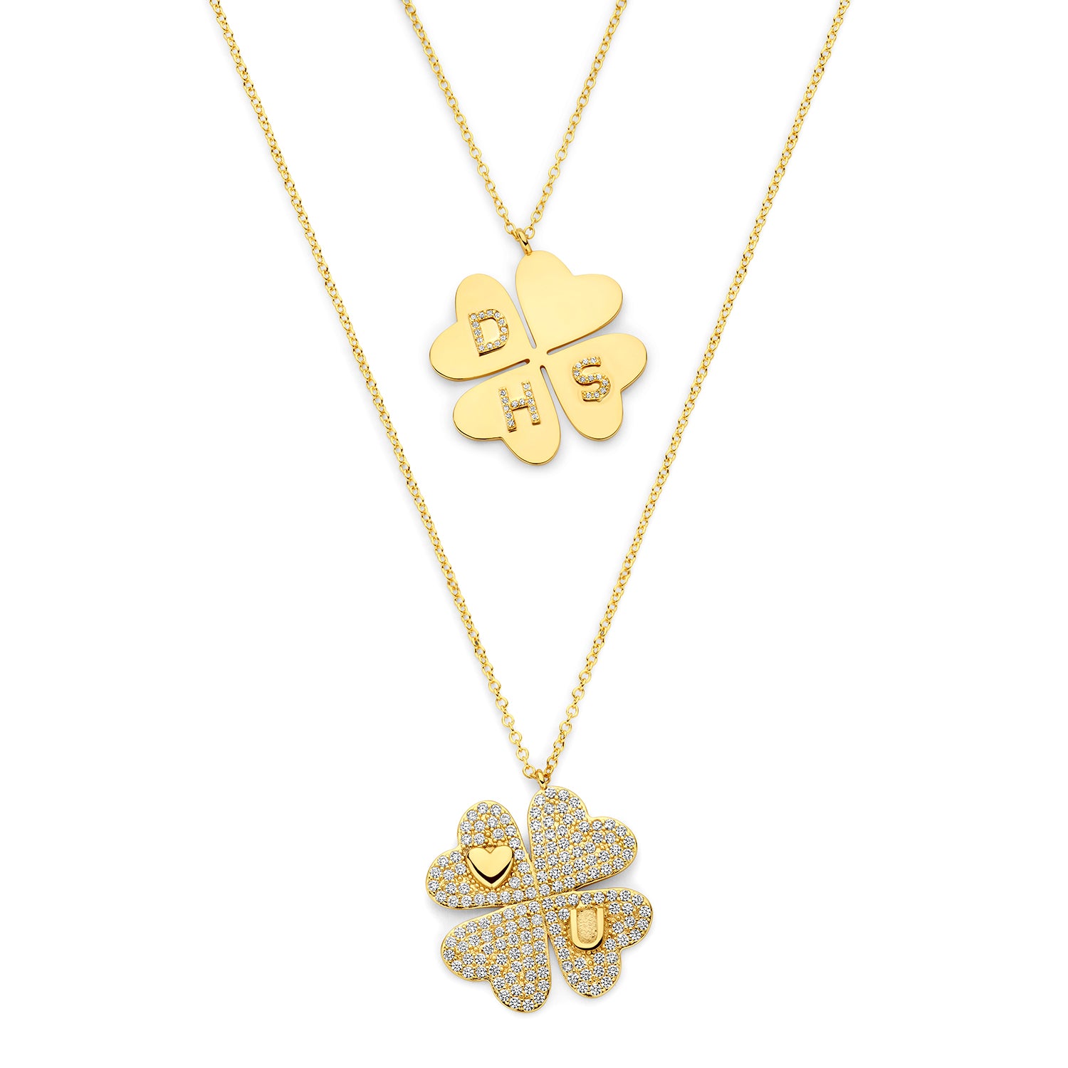 Custommade Lucky Leaf Necklace [Full Diamonds]