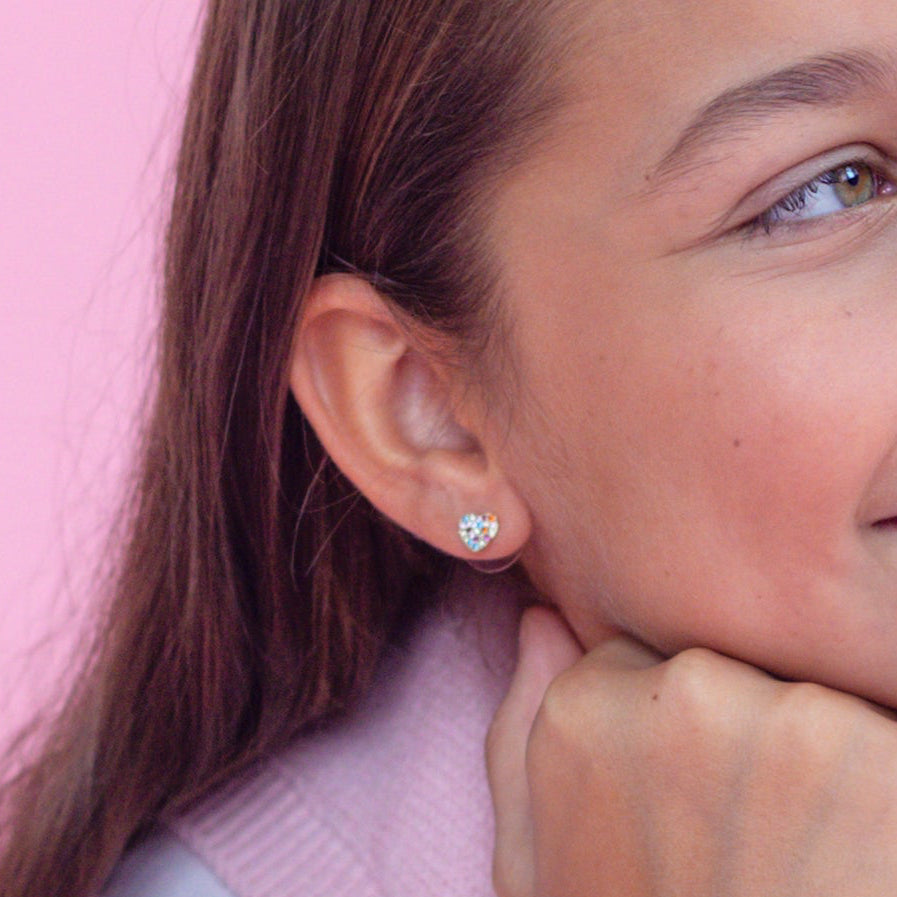 Rainbow Heart Studs x Roqi & Day