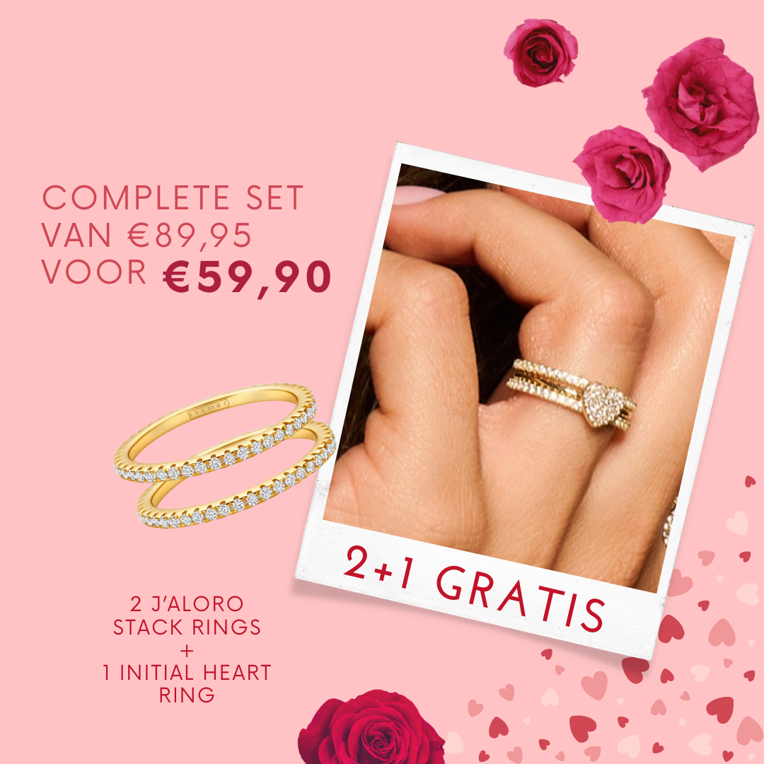 Custommade Amore pakket [2 j'aloro stack ring + initial heart ring]