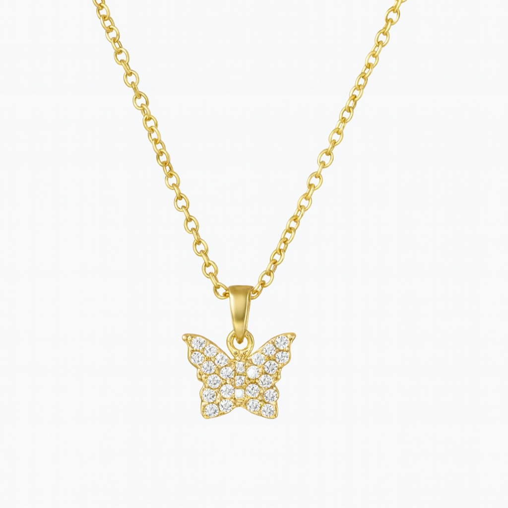 CUSTOMMADE GOLD BUTTERFLY NECKLACE x Ruby