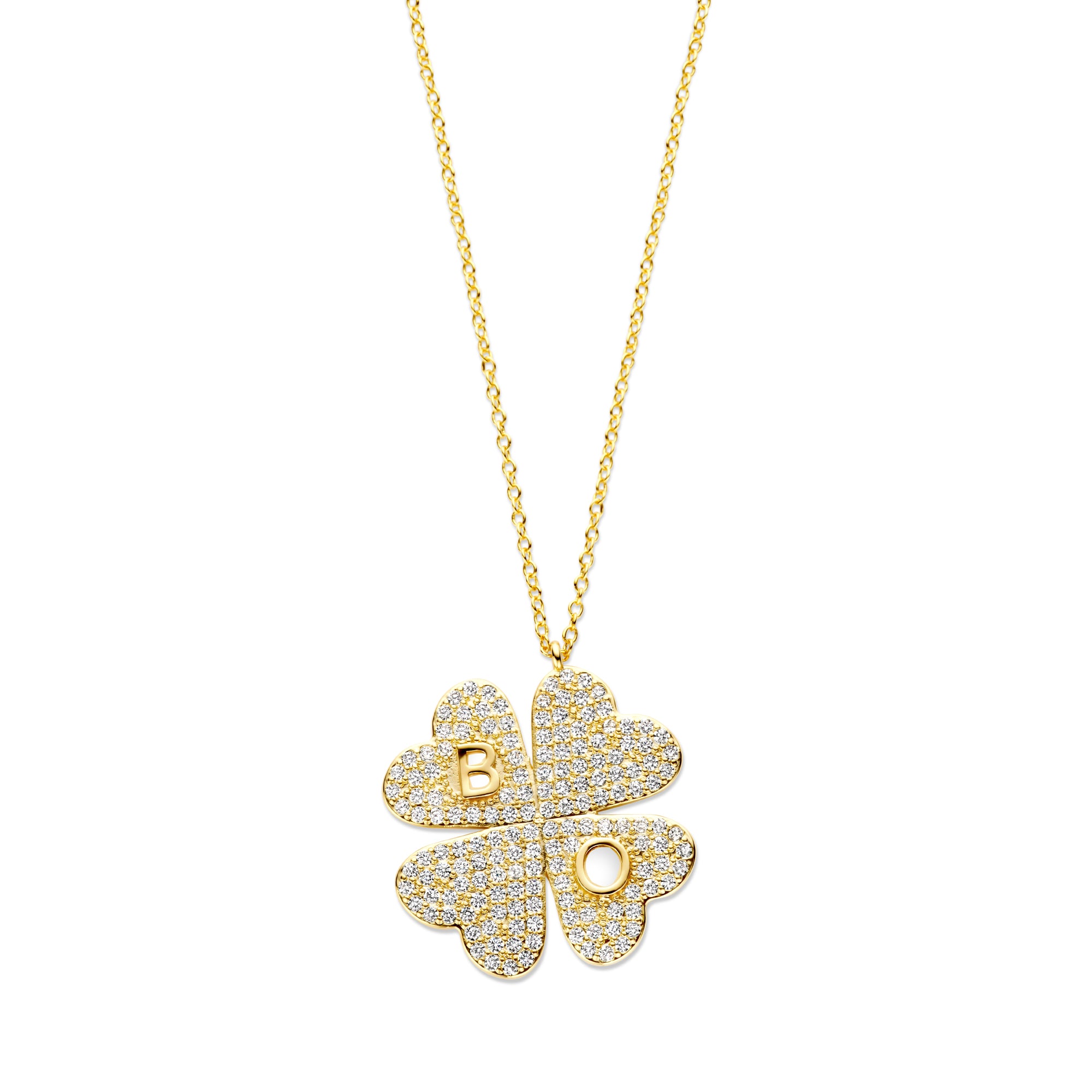 Custommade Lucky Leaf Necklace [Full Diamonds]