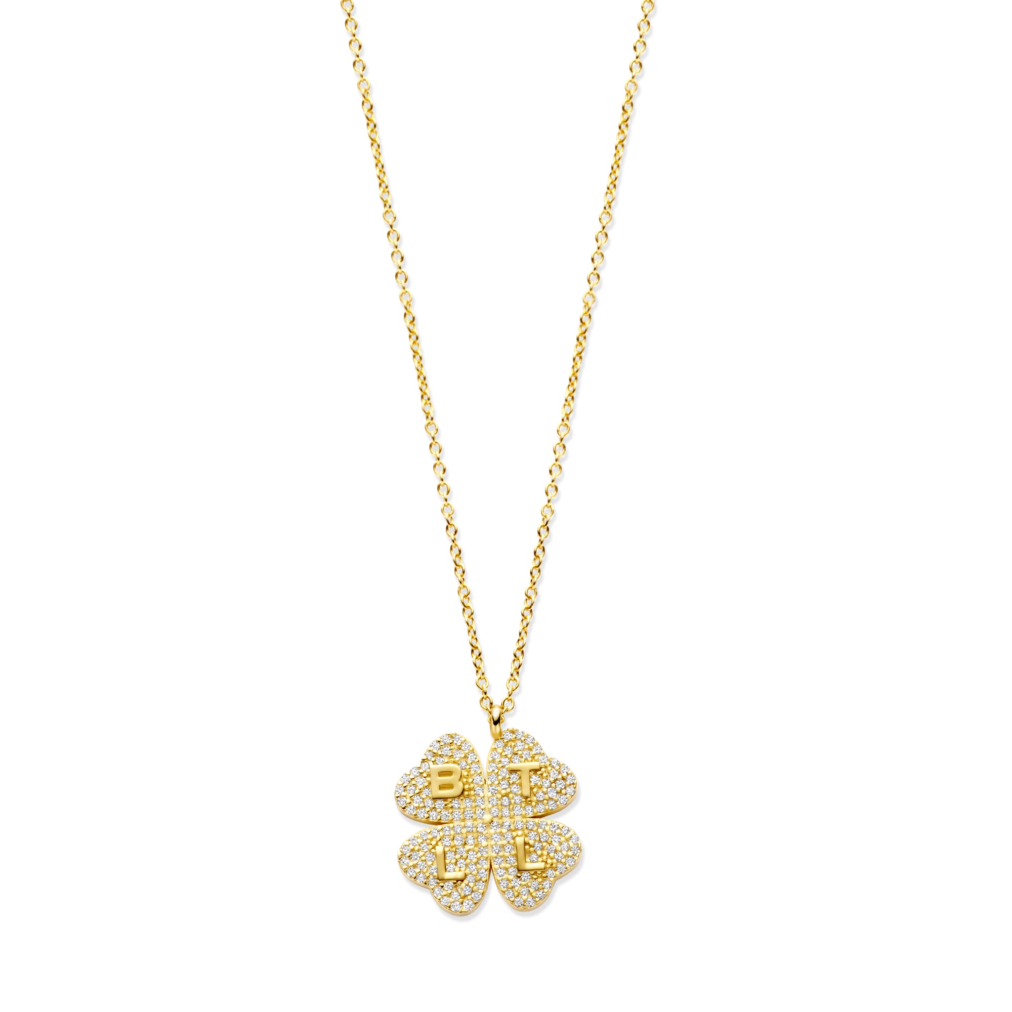 Custommade Lucky Leaf Necklace [Full Diamonds]